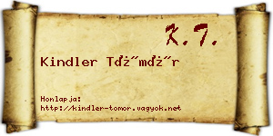 Kindler Tömör névjegykártya